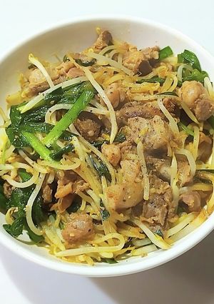 味付き豚ハラミのニラもやし炒め-レシピのメイン写真