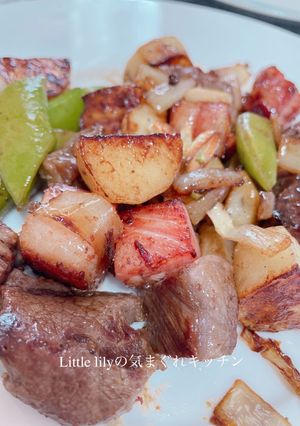 牛肉とじゃがいものサイコロステーキ-レシピのメイン写真
