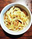 刻みにんにくとねぎの甘辛煮込うどん