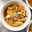 肉無チクワフルーティー味噌茄子椎茸野菜炒