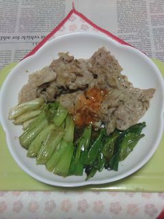 豚ロース薄切り肉+九条ネギのオイル炒め-レシピのメイン写真