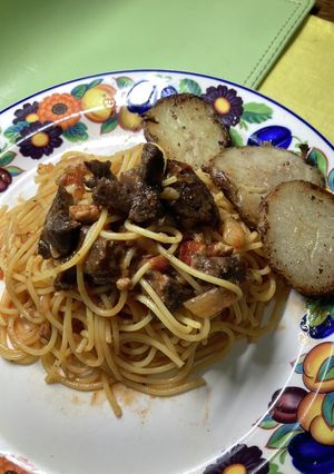 牛肉を赤ワインで煮込んだトマトパスタ-レシピのメイン写真