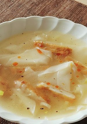 お酢とアレで酸辣湯☆餃子の皮☆さつま揚げ-レシピのメイン写真