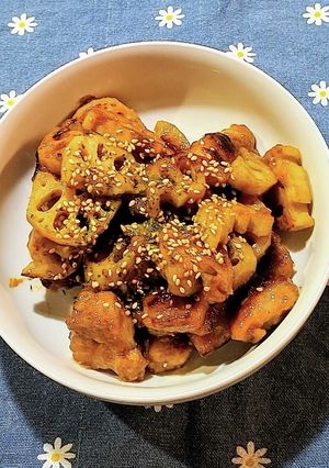 鶏ももとレンコンの味噌バター炒め-レシピのメイン写真