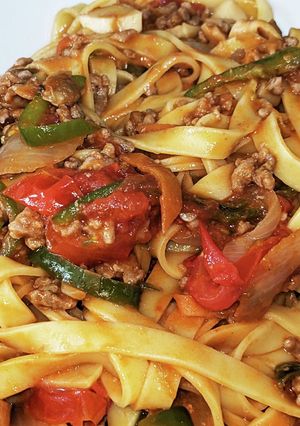トマトミートナポリタン-レシピのメイン写真