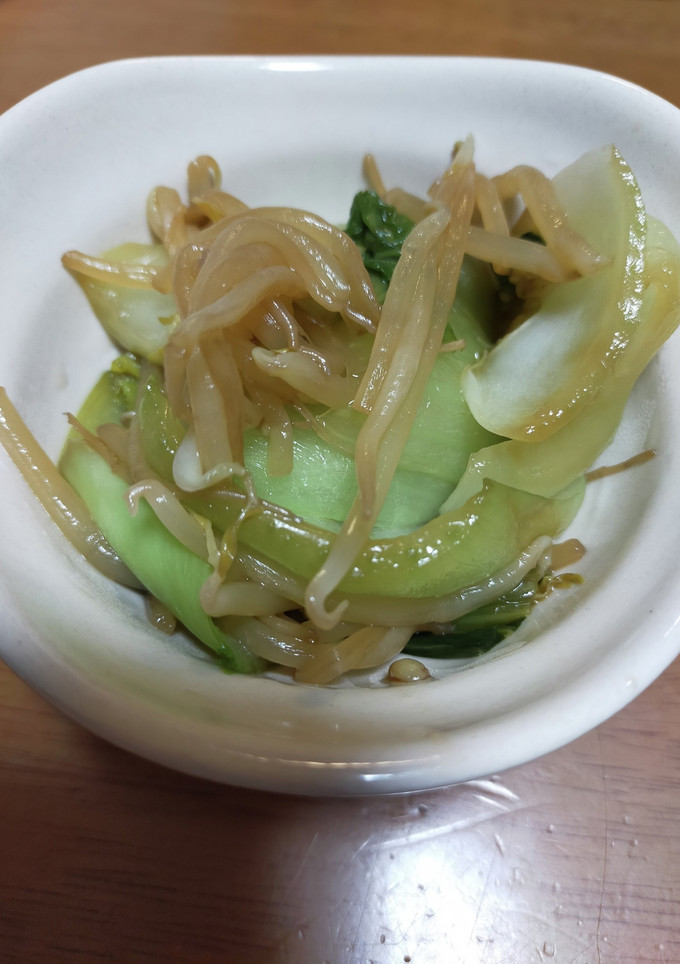 青梗菜とモヤシのオイスターソース炒め-レシピのメイン写真