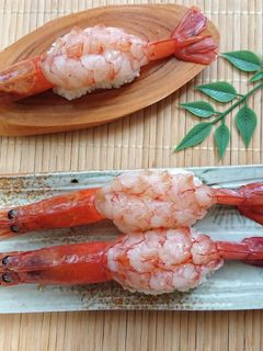 有頭巨大生えび寿司(えび味噌(コストコ)-レシピのメイン写真
