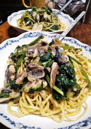 イワシとホウレン草のパスタ-レシピのメイン写真