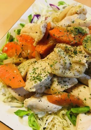 鶏肉と人参＆茸のオイスターソース炒め-レシピのメイン写真