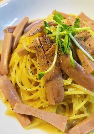 魚肉ソーセージの全卵カルボナーラ-レシピのメイン写真