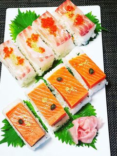 鯛とサーモンの押し寿司-レシピのメイン写真