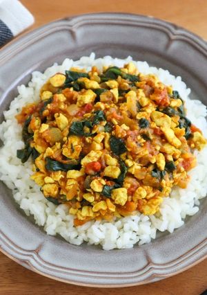 ヘルシー♡豆腐とほうれん草のキーマカレー-レシピのメイン写真