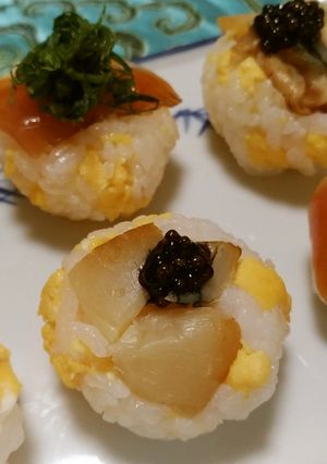 燻製ホタテのマーレ手毬寿司-レシピのメイン写真