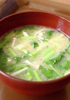のらぼう菜のお味噌汁-レシピのメイン写真