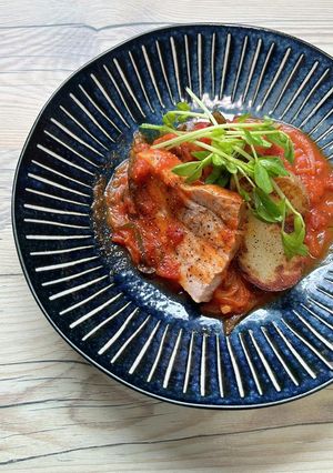 豚バラのトマト煮込みバスク風-レシピのメイン写真