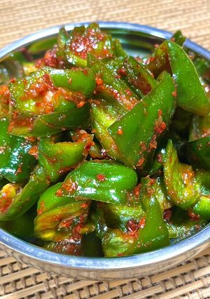 アツアツご飯に合う!旨辛ピーマンキムチ!-レシピのメイン写真
