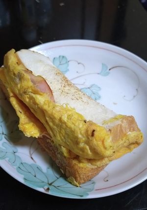 ハムとたまごで簡単ホットサンドもどき-レシピのメイン写真