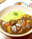 炒めターメリックライスと牛スジカレー