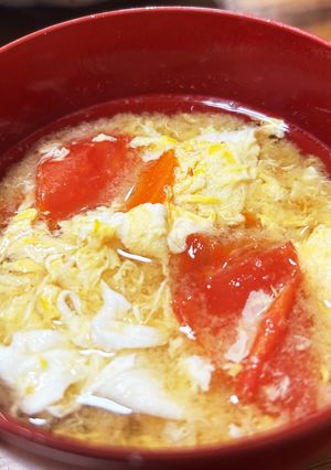 山芋とトマトの醤油麹卵スープ♡-レシピのメイン写真