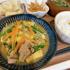 รูปของ 豚こまと油揚げのハリハリ煮