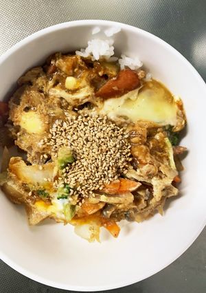 お一人様☆野菜たっぷりオイスター親子丼-レシピのメイン写真