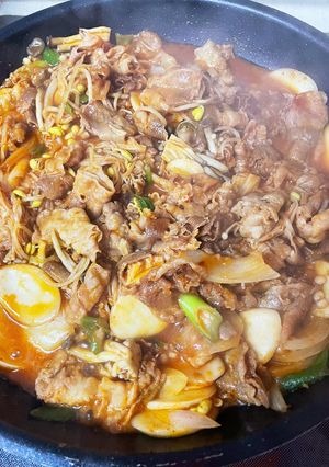 豆もやし入りピリ辛プルコギ ★ コンブル-レシピのメイン写真