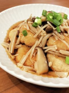 蓮根団子のきのこあんかけ QC-レシピのメイン写真