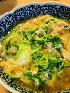 鶏肉と豆苗のあまから玉子とじ-レシピのメイン写真