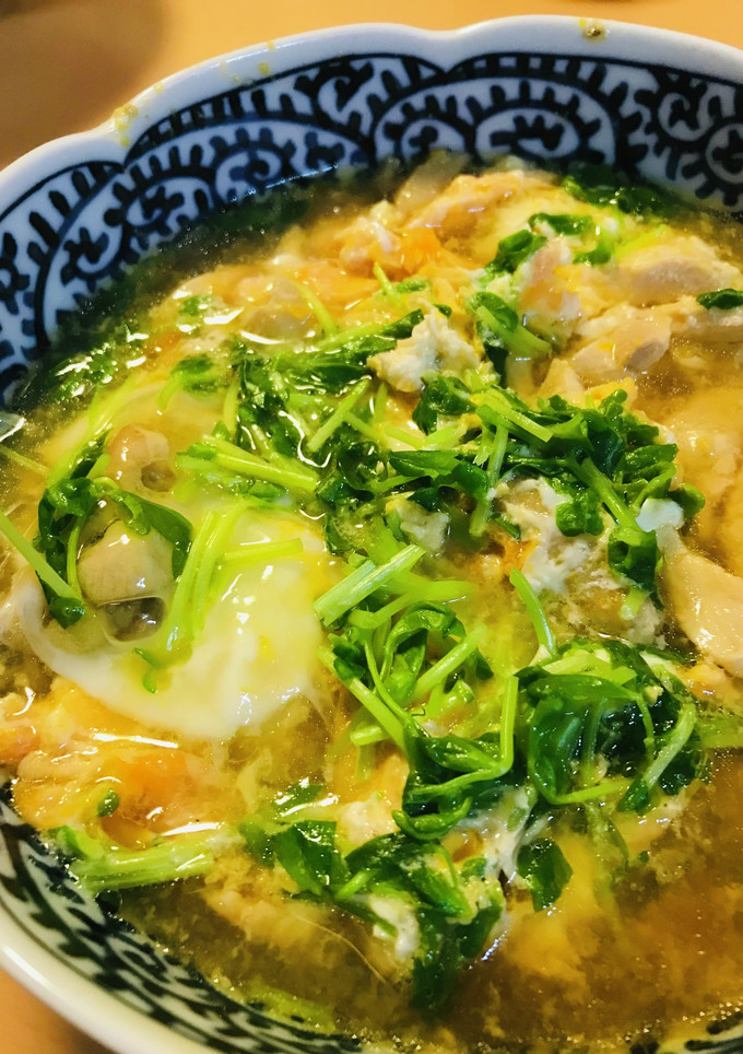 鶏肉と豆苗のあまから玉子とじ-レシピのメイン写真