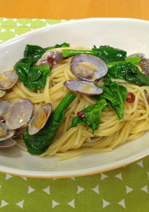 【美人レシピ】菜の花とあさりの和風パスタ-レシピのメイン写真