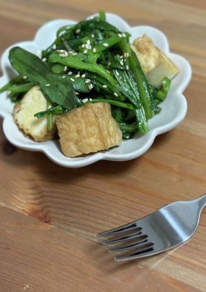 春菊と厚揚げサラダ-レシピのメイン写真