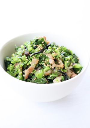 菜飯・おにぎりの素【大根葉の塩昆布和え】-レシピのメイン写真