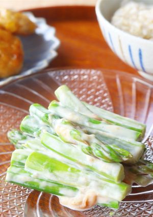 5分で完成☆アスパラの梅マヨ和え-レシピのメイン写真