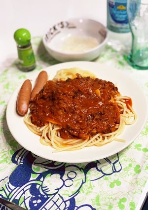 ごろっとひき肉のミートソースパスタ-レシピのメイン写真