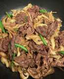 簡単！牛薄切り肉と舞茸の甘辛炒め♪お弁当