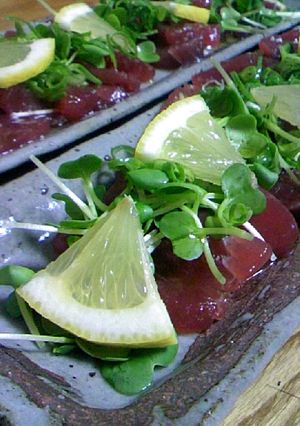 マグロのカルパッチョ♪レバ刺し風-レシピのメイン写真