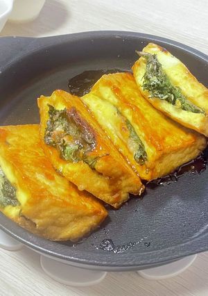 切って挟んで焼く厚揚げシソチズ♪4/10-レシピのメイン写真