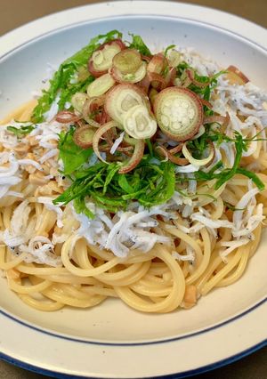 しらすと納豆の和風ペペロンチーノパスタ-レシピのメイン写真
