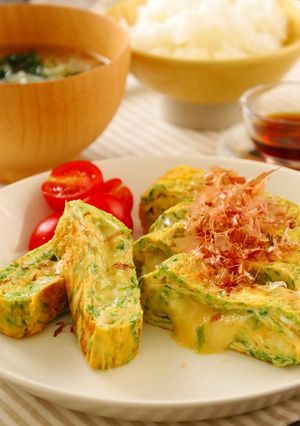 ポン酢でさっぱり♪あおさチーズの卵焼き-レシピのメイン写真