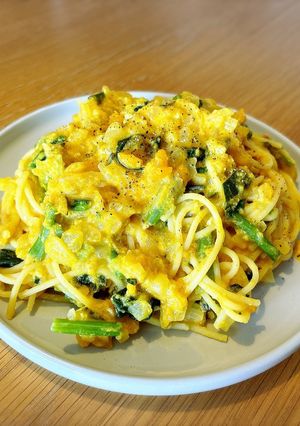かぼちゃのカルボナーラ風パスタ-レシピのメイン写真