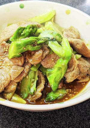 シャキっと食感！子持ち高菜＆肩ロース炒め-レシピのメイン写真