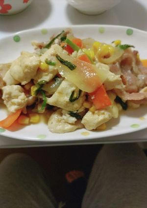 茶美豚肩ロースと豆腐を使った生姜焼き-レシピのメイン写真