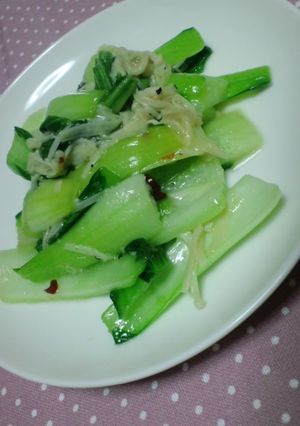 青梗菜ときのこのペペロン風。-レシピのメイン写真