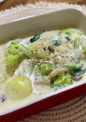 簡単★鍋だけで豆乳お餅チーズグラタン-レシピのメイン写真