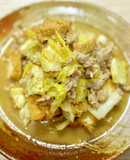 豚バラと厚揚げのうま味噌炒め