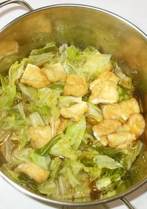 春キャベツと油揚げ煮びたし♪簡単-レシピのメイン写真