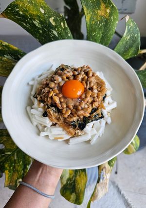 食物繊維たっぷり!納豆オートミール丼-レシピのメイン写真