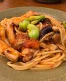 春野菜！イカとそら豆の生トマトパスタ