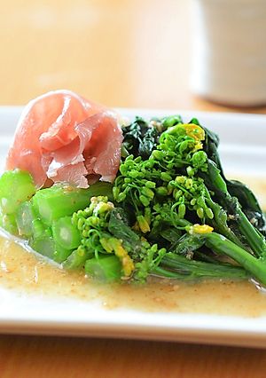 アスパラ菜のにんにく胡麻ドレッシング♪-レシピのメイン写真