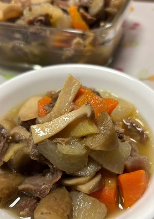 牛すじ肉と根菜類の煮物-レシピのメイン写真